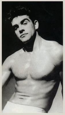 A young Sean Connery posing topless