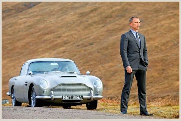 Daniel Craig and the DB5 in Skyfall
