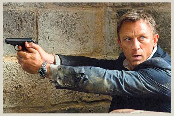 Daniel Craig as James Bond and The Walther PPK his favourite gun