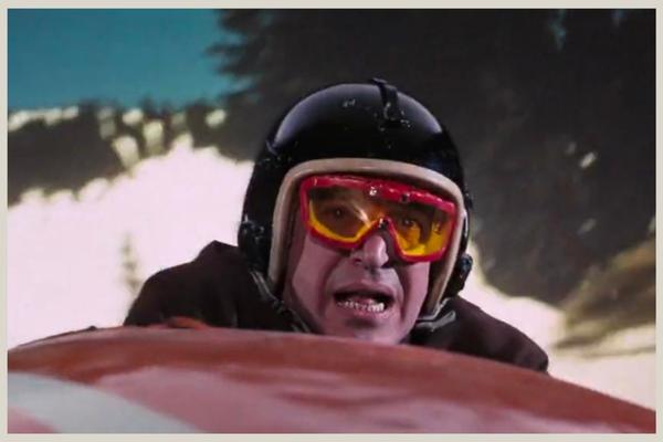 Telly Savalas as Blofeld on bobsleigh