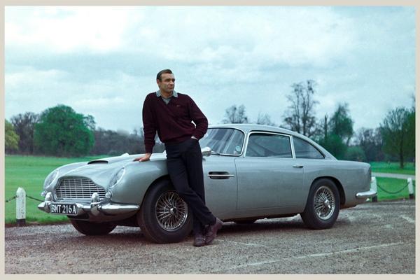Sean Connery with the Aston Martin DB5 from Goldfinger