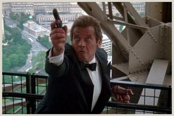 Roger Moore as Bond in A View to a Kill