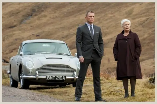 Bond and M head to Skyfall Lodge in Scotland in the Aston martin DB5