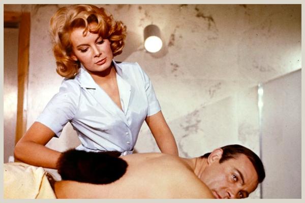 Bond and Patricia fearing in the health Spa
