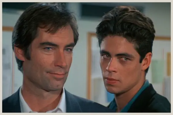 Benicio del Toro played Dario in Licence to Kill alongside Timothy Dalton as James Bond