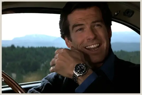 Pierce Brosnan donning the Omega Seamaster GoldenEye watch