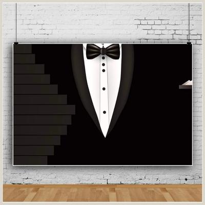 Tuxedo backdrop for a James Bond themed party